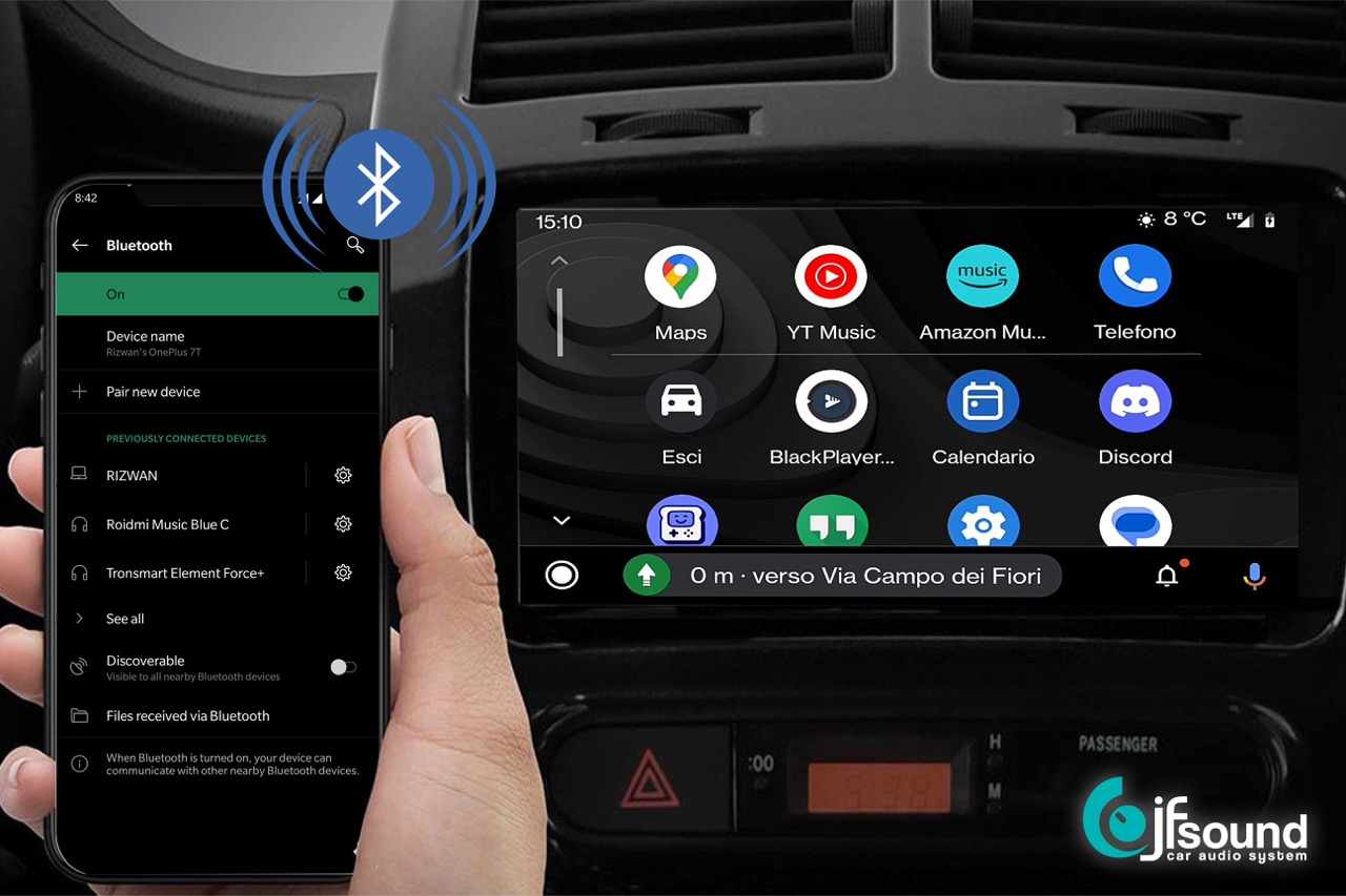 Connessione bluetooth autoradio e smartphone